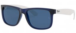 Sunglasses - Ray-Ban® - Ray-Ban® RB4165 JUSTIN - 651180 RUBBER TRANSPARENT BLUE // DARK BLUE