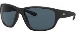Sunglasses - Ray-Ban® - Ray-Ban® RB4300 - 601SR5 MATTE BLACK // BLUE