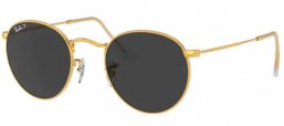Sunglasses - Ray-Ban® - Ray-Ban® RB3447 ROUND METAL - 919648 LEGEND GOLD // BLACK POLARIZED