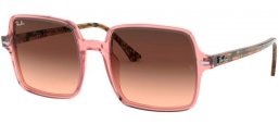 Sunglasses - Ray-Ban® - Ray-Ban® RB1973 SQUARE II - 1282A5 TRANSPARENT PINK // PINK BROWN GRADIENT