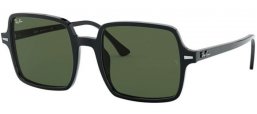 Sunglasses - Ray-Ban® - Ray-Ban® RB1973 SQUARE II - 901/31 BLACK // GREEN