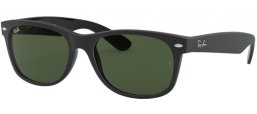 Sunglasses - Ray-Ban® - Ray-Ban® RB2132 NEW WAYFARER - 646231 TOP RUBBER BLACK ON SHINY BLACK // GREEN