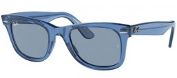 Sunglasses - Ray-Ban® - Ray-Ban® RB2140 ORIGINAL WAYFARER - 658756 TRANSPARENT BLUE // BLUE