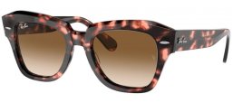 Sunglasses - Ray-Ban® - Ray-Ban® RB2186 STATE STREET - 133451 PINK HAVANA // BROWN GRADIENT