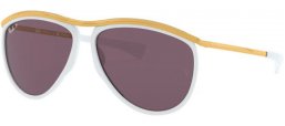 Lunettes de soleil - Ray-Ban® - Ray-Ban® RB2219 OLYMPIAN AVIATOR - 1289AF WHITE // VIOLET POLARIZED