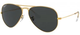Sunglasses - Ray-Ban® - Ray-Ban® RB3025 AVIATOR LARGE METAL - 919648 LEGEND GOLD // BLACK POLARIZED
