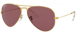 Sunglasses - Ray-Ban® - Ray-Ban® RB3025 AVIATOR LARGE METAL - 9196AF LEGEND GOLD // PURPLE POLARIZED
