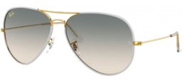 Sunglasses - Ray-Ban® - Ray-Ban® RB3025JM AVIATOR FULL COLOR - 919632 GREY ON LEGEND GOLD // CLEAR GRADIENT GREY