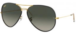 Sunglasses - Ray-Ban® - Ray-Ban® RB3025JM AVIATOR FULL COLOR - 919671 BLACK ON LEGEND GOLD // GREY GRADIENT
