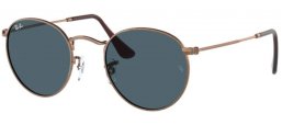 Sunglasses - Ray-Ban® - Ray-Ban® RB3447 ROUND METAL - 9230R5 ANTIQUE COPPER // BLUE