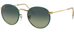Sunglasses - Ray-Ban® - Ray-Ban® RB3447JM ROUND FULL COLOR - 9196BH PETROLEUM ON LEGEND GOLD // VINTAGE GREEN GRADIENT BLUE