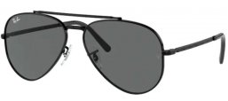 Sunglasses - Ray-Ban® - Ray-Ban® RB3625 NEW AVIATOR - 002/B1 BLACK // DARK GREY