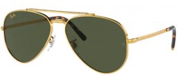 Sunglasses - Ray-Ban® - Ray-Ban® RB3625 NEW AVIATOR - 919631 LEGEND GOLD // GREEN
