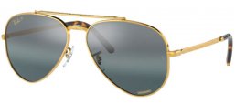 Sunglasses - Ray-Ban® - Ray-Ban® RB3625 NEW AVIATOR - 9196G6 LEGEND GOLD // CLEAR GRADIENT DARK BLUE POLARIZED
