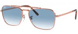 Gafas de Sol - Ray-Ban® - Ray-Ban® RB3636 NEW CARAVAN - 92023F ROSE GOLD // CLEAR GRADIENT BLUE