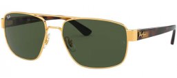 Sunglasses - Ray-Ban® - Ray-Ban® RB3663 - 001/31 SHINY GOLD // GREEN