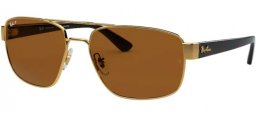 Sunglasses - Ray-Ban® - Ray-Ban® RB3663 - 001/57 SHINY GOLD // BROWN POLARIZED