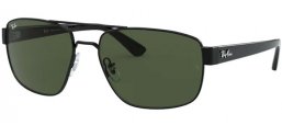 Lunettes de soleil - Ray-Ban® - Ray-Ban® RB3663 - 002/31 SHINY BLACK // GREEN