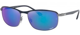 Sunglasses - Ray-Ban® - Ray-Ban® RB3671CH - 92044L BLUE ON GUNMETAL // GREY MIRROR BLUE POLARIZED