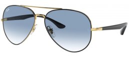 Sunglasses - Ray-Ban® - Ray-Ban® RB3675 - 90003F BLACK ON ARISTA // CLEAR GRADIENT BLUE