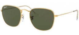 Sunglasses - Ray-Ban® - Ray-Ban® RB3857 FRANK - 919658 SHINY LEGEND GOLD // GREEN POLARIZED