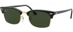 Sunglasses - Ray-Ban® - Ray-Ban® RB3916 CLUBMASTER SQUARE - 130331 SHINY BLACK // GREEN