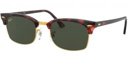 Lunettes de soleil - Ray-Ban® - Ray-Ban® RB3916 CLUBMASTER SQUARE - 130431 MOCK TORTOISE // GREEN