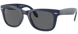 Sunglasses - Ray-Ban® - Ray-Ban® RB4105 FOLDING WAYFARER - 6197B1 BLUE // DARK GREY