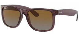Sunglasses - Ray-Ban® - Ray-Ban® RB4165 JUSTIN - 6597T5 TRANSPARENT DARK BROWN // BROWN GRADIENT POLARIZED