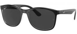 Sunglasses - Ray-Ban® - Ray-Ban® RB4374 - 603948 BLACK ON TRANSPARENT // BLACK POLARIZED