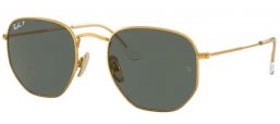 Sunglasses - Ray-Ban® - Ray-Ban® RB8148 HEXAGONAL - 921658 LEGEND GOLD // GREEN POLARIZED