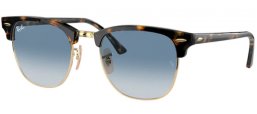 Sunglasses - Ray-Ban® - Ray-Ban® RB3016 CLUBMASTER - 13353F YELLOW HAVANA // BLUE GRADIENT CLEAR