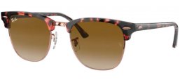 Sunglasses - Ray-Ban® - Ray-Ban® RB3016 CLUBMASTER - 133751 PINK HAVANA // BROWN GRADIENT CLEAR