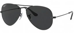 Gafas de Sol - Ray-Ban® - Ray-Ban® RB3025 AVIATOR LARGE METAL - 002/48 BLACK // BLACK POLARIZED