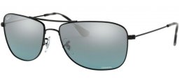 Sunglasses - Ray-Ban® - Ray-Ban® RB3543 - 002/5L BLACK // BLUE MIRROR GREY GRADIENT POLARIZED