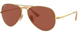 Gafas de Sol - Ray-Ban® - Ray-Ban® RB3689 AVIATOR METAL II - 9064AF GOLD // PURPLE ANTIREFLECTION BLUE POLARIZED