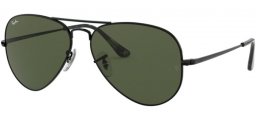 Gafas de Sol - Ray-Ban® - Ray-Ban® RB3689 AVIATOR METAL II - 914831 BLACK // CRYSTAL GREEN