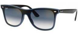 Sunglasses - Ray-Ban® - Ray-Ban® RB4440N BLAZE WAYFARER - 64170S BLUE DEMISHINY // CLEAR GRADIENT GREEN GRADIENT GREY