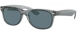 Sunglasses - Ray-Ban® - Ray-Ban® RB2132 NEW WAYFARER - 64503R TRANSPARENT GREY // DARK BLUE POLARIZED