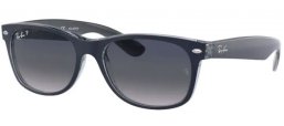 Sunglasses - Ray-Ban® - Ray-Ban® RB2132 NEW WAYFARER - 660778 MATTE BLUE ON TRANSPARENT BLUE // BLUE GRADIENT