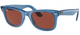 Sunglasses - Ray-Ban® - Ray-Ban® RB2140 ORIGINAL WAYFARER - 6587C5 TRANSPARENT BLUE // RED
