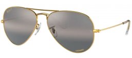 Sunglasses - Ray-Ban® - Ray-Ban® RB3025 AVIATOR LARGE METAL - 9196G3 LEGEND GOLD // CLEAR GRADIENT DARK GREY POLARIZED