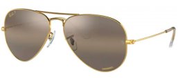 Sunglasses - Ray-Ban® - Ray-Ban® RB3025 AVIATOR LARGE METAL - 9196G5 LEGEND GOLD // CLEAR GRADIENT DARK BROWN POLARIZED