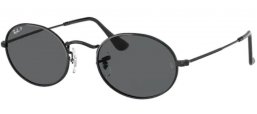 Gafas de Sol - Ray-Ban® - Ray-Ban® RB3547 OVAL - 002/B1 BLACK // DARK GREY