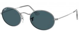 Lunettes de soleil - Ray-Ban® - Ray-Ban® RB3547 OVAL - 003/R5 SILVER // BLUE