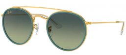 Sunglasses - Ray-Ban® - Ray-Ban® RB3647N ROUND DOUBLE BRIDGE - 9235BH LEGEND GOLD // GREEN VINTAGE