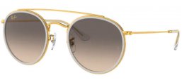 Sunglasses - Ray-Ban® - Ray-Ban® RB3647N ROUND DOUBLE BRIDGE - 923632 LEGEND GOLD // CLEAR GRADIENT GREY