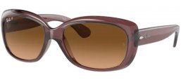 Sunglasses - Ray-Ban® - Ray-Ban® RB4101 JACKIE OHH - 6593M2 TRANSPARENT DARK BROWN // BROWN GRADIENT POLARIZED