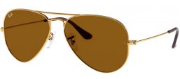 Sunglasses - Ray-Ban® - Ray-Ban® RB3025 AVIATOR LARGE METAL - 001/33 GOLD // CRYSTAL BROWN