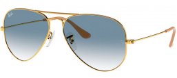 Lunettes de soleil - Ray-Ban® - Ray-Ban® RB3025 AVIATOR LARGE METAL - 001/3F GOLD // CRYSTAL LIGHT BLUE GRADIENT
